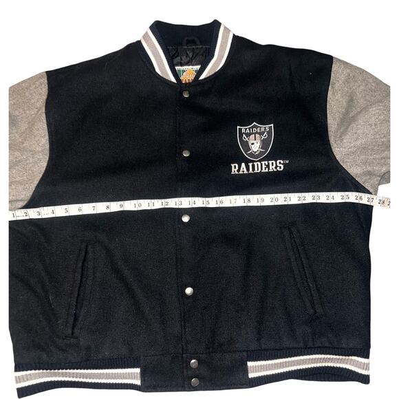 Vintage Oakland Raiders Varsity Wool Spellout Logo Athletic coat Men XL NFL - Picture 9 of 13